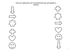 Usa una regla para unir los elementos que son iguales y 
colorea
9
