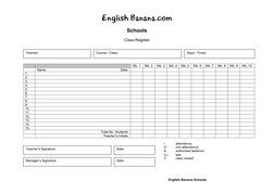 Class Register Template for Teachers | PDF