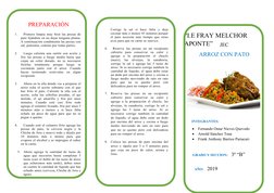 “I.E FRAY MELCHOR 
APONTE”
PREPARACIÒN
1.
Primero limpia muy bien las presas de
pato fijándote en no dejar ninguna pluma.
A c