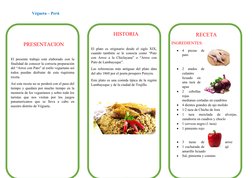 Végueta – Perú 
PRESENTACION
El presente trabajo está elaborado con la
finalidad de conocer la correcta preparación
del “Arro