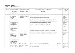 EAPP Curriculum Guide for Grades 11-12 | PDF | Data | Hypothesis