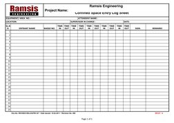 Page 1 of 1
Ramsis Engineering
 Project Name:
EQUIPMENT/ AREA  NO. :
ATTENDENT NAME :
LOCATION:
SUPERVISOR IN CHARGE :
DATE: