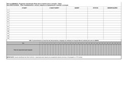 Legenda: C - Conforme / NC - Não Conforme / NA - Não Aplicável
O QUE?
O QUE FAZER?
QUEM?
STATUS
OBSERVAÇÕES
1
2
3
4
5
6
7
8
9