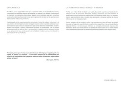 LECTURA CRÍTICA MARCO TEÓRICO-  A. MIRANDA
JORGE OJEDA G.
Analiza una critica desde el objeto y el sujeto, buscando aspectos
