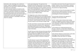 5 | P a g e  
 
information, takes advantage of an uninformed 
investor. Insiders are obligated to disclose material 
informa