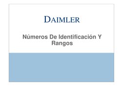 DAIMLER
Números De Identificación Y 
Rangos
