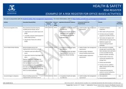 Office Health & Safety Risk Register | PDF