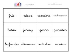 www.racoinfantil.com
frío
nieve
cazadora
chubasquero
Lotos vocabulario invierno
bufanda
chimenea
radiador
esquiar
botas
jerse