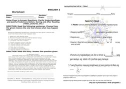 Grade 2 Quarter 3 Week 1 Worksheets | PDF