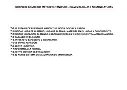 CUERPO DE BOMBEROS METROPOLITANO SUR - CLAVES RADIALES Y NOMENCLATURAS
77--00 SE ESTABLECE PUESTO DE MANDO Y SE INDICA OFICIA