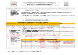 Ltia Form.pdf LTIA Performance Highlights Form 07 | PDF | Mediation | Justice