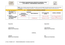 Ltia Form.pdf LTIA Performance Highlights Form 07 | PDF | Mediation | Justice