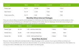 Internet Package Name Jazz Internet Packages Overview | PDF | Internet | You Tube