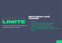 Conheça os 4 pilares que vão te fazer até 
ganhar dinheiro com o cartão
Neste ebook você 
confere:
	• Introdução
	• 1o Pilar: