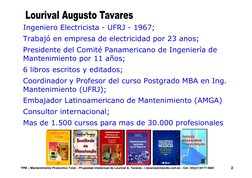 TPM – Mantenimiento Productivo Total – Propiedad intelectual de Lourival A. Tavares - l.tavares@mandic.com.br - Cel: (55)(21