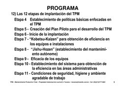 TPM – Mantenimiento Productivo Total – Propiedad intelectual de Lourival A. Tavares - l.tavares@mandic.com.br - Cel: (55)(21