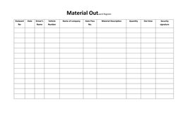 Simple Outward Register Outward Material Register Format | PDF