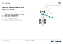 Roll stability for vehicles with outer load carriers
Roll stability
Scania Truck Bodybuilder 
22:10-636 Issue 1 2017-05-02
©