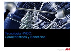 Tecnología HVDC.
Características y Beneficios
