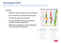 Tecnología HVDC
Conversión de Líneas existentes de CA a CD
Ventajas:
Utilización de estructuras y líneas existentes
No se r