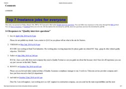 7/8/2014
Quality  (http://ebooks.hrvinet.com/top-7-freelance-jobs-for-everyone/)interview questions
http://www.humanresources