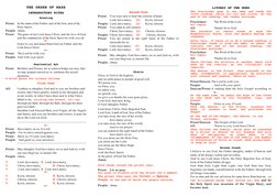 THE ORDER OF MASS 
 
INTRODUCTORY RITES 
 
Greeting 
 
Priest:  In the name of the Father, and of the Son, and of the 
Holy S