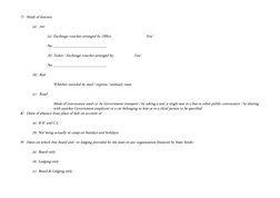 7) Mode of Journey 
(a)  Air 
(a) Exchange voucher arranged by Office 
 
 
Yes/ 
No. _____________________________ 
(b) Ticke