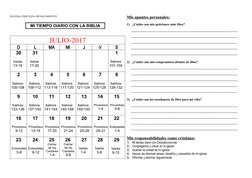 IGLESIA CRISTIANA RENACIMIENTO
MI TIEMPO DIARIO CON LA BIBLIA
JULIO-2017
D
L
MA
MI
J
V
S
30
Isaías 
13-16
31
Isaías 
17-20
1