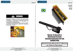 Manual  de Operação e 
Manutenção Controle 
Nivelador Automático AFT-CSA 
USUÁRIO FINAL
Folha 01 de 60
DEVIDO A CONSTANTE EVO