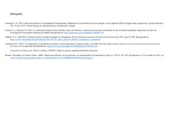 Bibliografía:  
 
Carmona, C. E. (2017). Educación inclusiva. Un paradigma Transformador. Pedagogías de la inclusión. In Foru