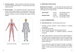 2.
Circulatory System - It delivers oxygen and nutrients to the body’s 
issues and removes waste products.  It consists of th