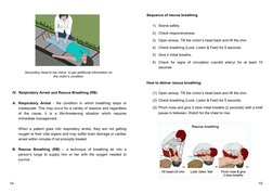 Secondary head to toe check  to get additional information on 
the victim’s condition
IV.  Respiratory Arrest and Rescue Brea