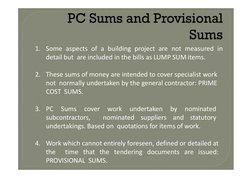 Understanding PC and Provisional Sums | PDF | Cost | General Contractor