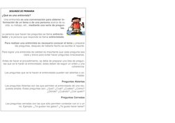 SEGUNDO DE PRIMARIA
¿Qué es una entrevista?
Una entrevista es una conversación para obtener in-
formación de un tema o de una