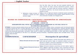 – English Teacher
time, how often, whose, how many, how much; possessive  adjectives and
nouns; personal and object pronouns;