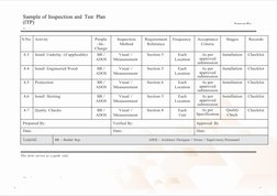 Construction Inspection Test Plan Sample | PDF | Specification ...