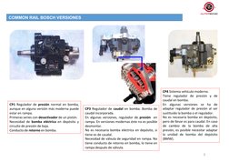 3
COMMON RAIL BOSCH VERSIONES  
CP4 Sistema vehículo moderno.
Tiene regulador de presión y de
caudal en bomba.
En
algunas
ver