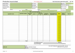 Production Record Sheet Template | PDF | Business Process