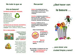 Tríptico sobre la Basura y Reciclaje | PDF | Residuos | Vertedero