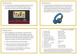 Calculating Discounts
Calculating Discounts
Calculating Discounts
Calculating Discounts Answers
	 9.	 A customer goes to a la