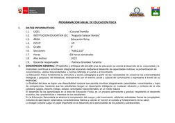 PROGRAMACION ANUAL DE EDUCACION FISICA
I.
DATOS INFORMATIVOS:
I.1.