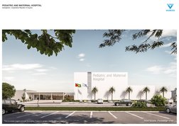 PEDIATRIC AND MATERNAL HOSPITAL
Georgetown, Cooperative Republic of Guyana
West facade. Pedestrian View
This is a render imag