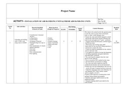 AHU Installation Risk Assessment Guide | PDF | Personal Protective ...