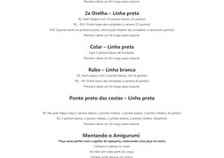 Prenda e deixe um fio longo para costurar.
2x Orelha – Linha preta
R1: Anel mágico com 15 pontos baixos (15 pontos)
R2 – R13: