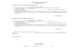 Declaration to be made by the Bridegroom
I .............................................. hereby declare as follows:
1. I am