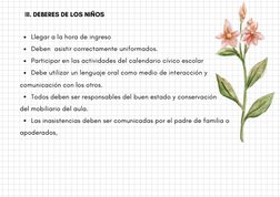 Llegar a la hora de ingreso 
Deben  asistir correctamente uniformados.
Participar en las actividades del calendario cívico es