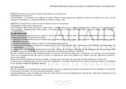 INTERVENCIÓN DEL LENGUAJE, HABLA Y COMUNICACIÓN. CASO PRÁCTICO
9
OBJETIVO: Favorecer el recuerdo de palabras relacionad