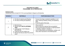 IELTS Preparation Course Syllabus | PDF | International English ...