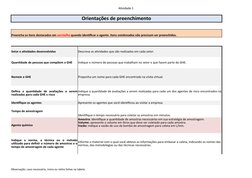 Atividade 1
Observação: caso necessário, insira ou retire linhas na tabela.
Orientações de preenchimento
Setor e atividades d