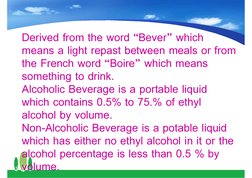 Define Bever Classification of Non-Alcoholic Beverages | PDF | Cooking, Food & Wine